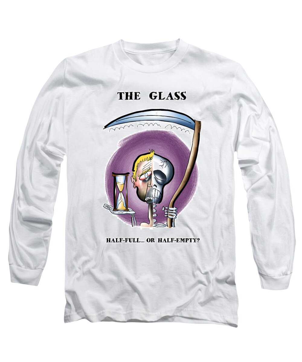 Glass Long Sleeve T-Shirt featuring the digital art Half Full Or Half Empty by Mark Armstrong