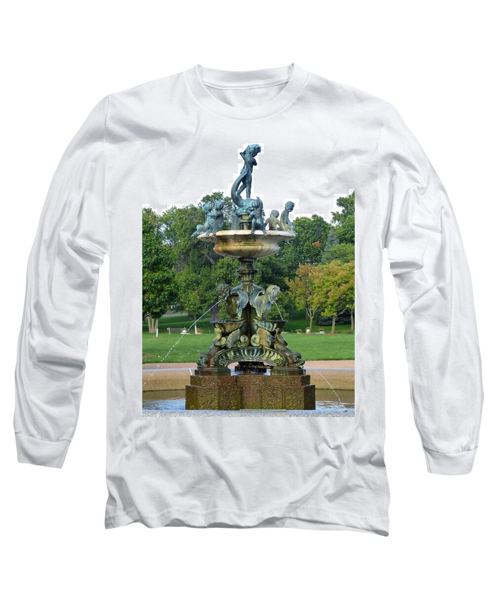 Heffelfinger Fountian Long Sleeve T-Shirt featuring the photograph Heffelfinger Fountain by Will Borden