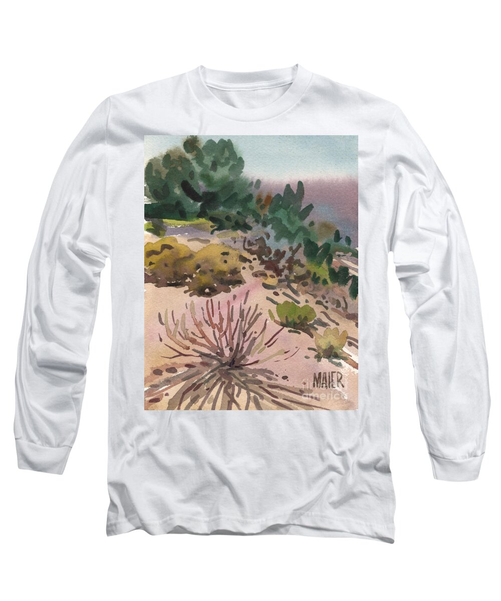 Utah Long Sleeve T-Shirt featuring the painting High Desert Flora by Donald Maier