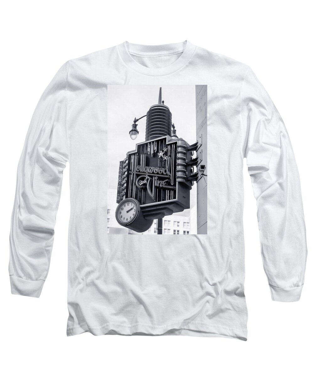Hollywood And Vine Sign Long Sleeve T-Shirt featuring the photograph Hollywood Landmarks - Hollywood and Vine Sign by Art Block Collections