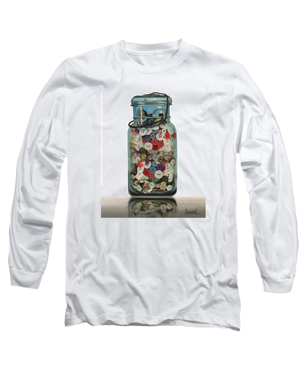 Jars Long Sleeve T-Shirt featuring the painting Hot Buttons by Ferrel Cordle