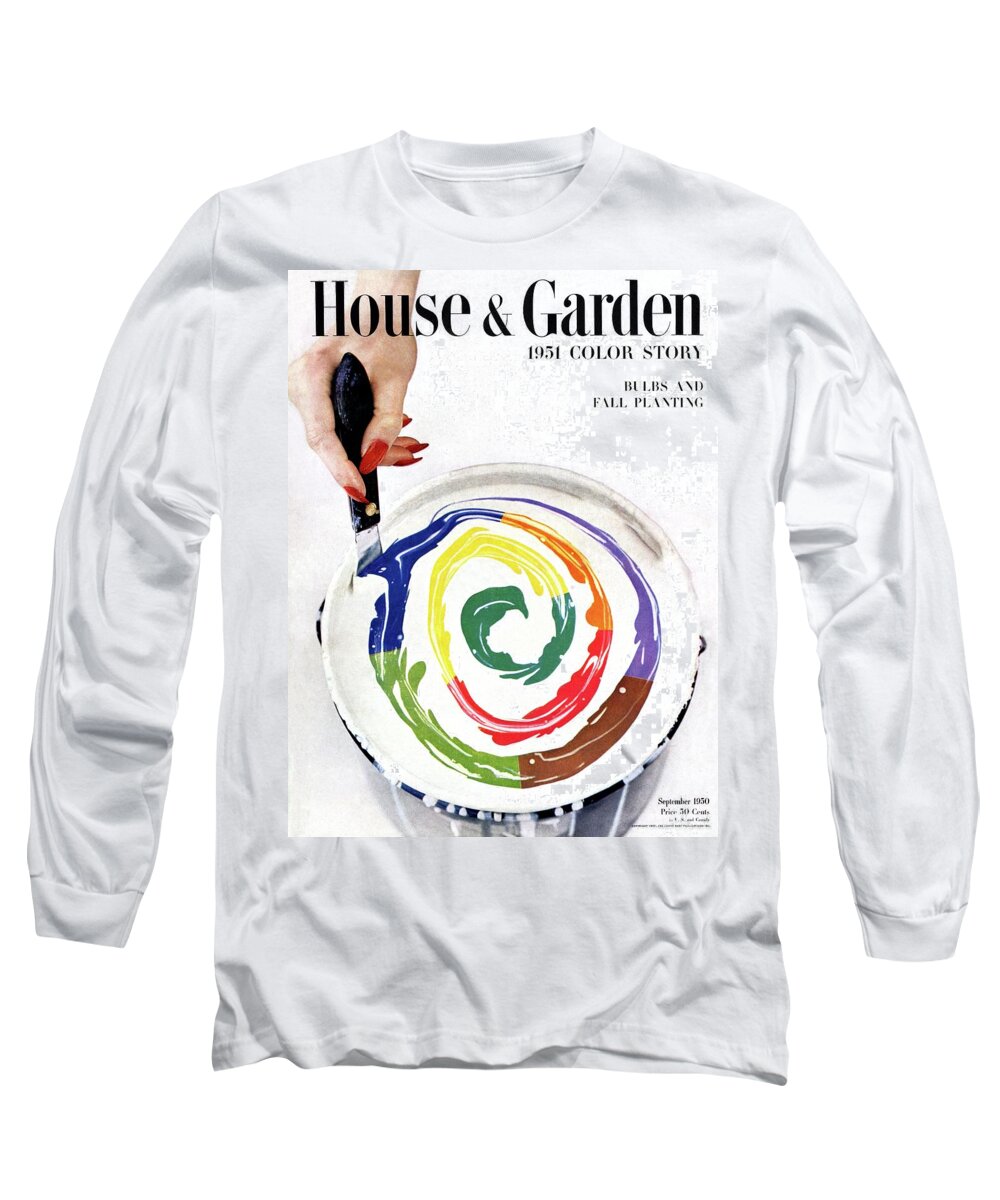 House & Garden Long Sleeve T-Shirt featuring the photograph House & Garden Cover Of A Woman's Hand Stirring by Herbert Matter