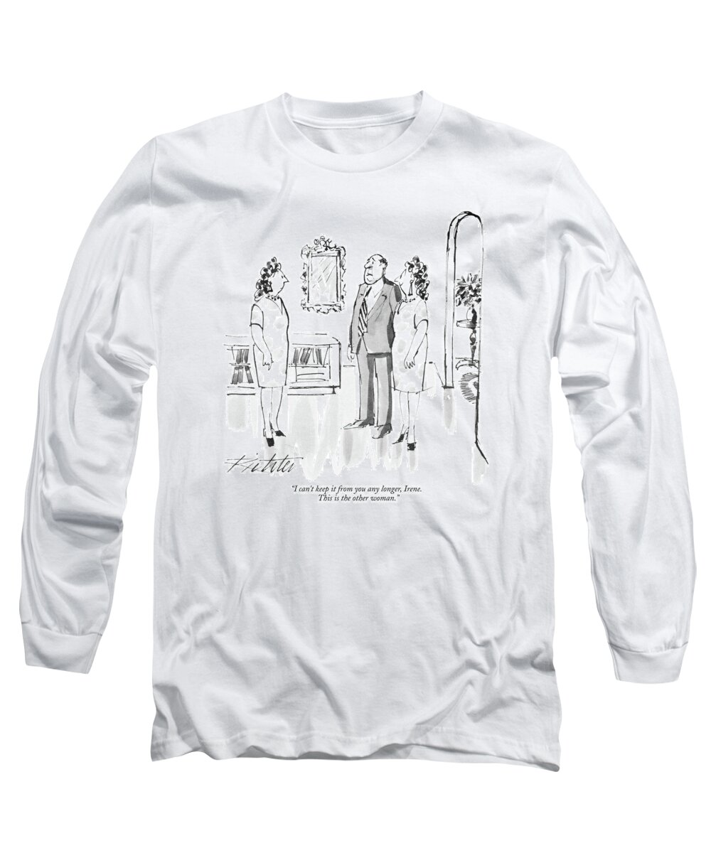 Dishonesty Long Sleeve T-Shirt featuring the drawing I Can't Keep It From You Any Longer by Mischa Richter