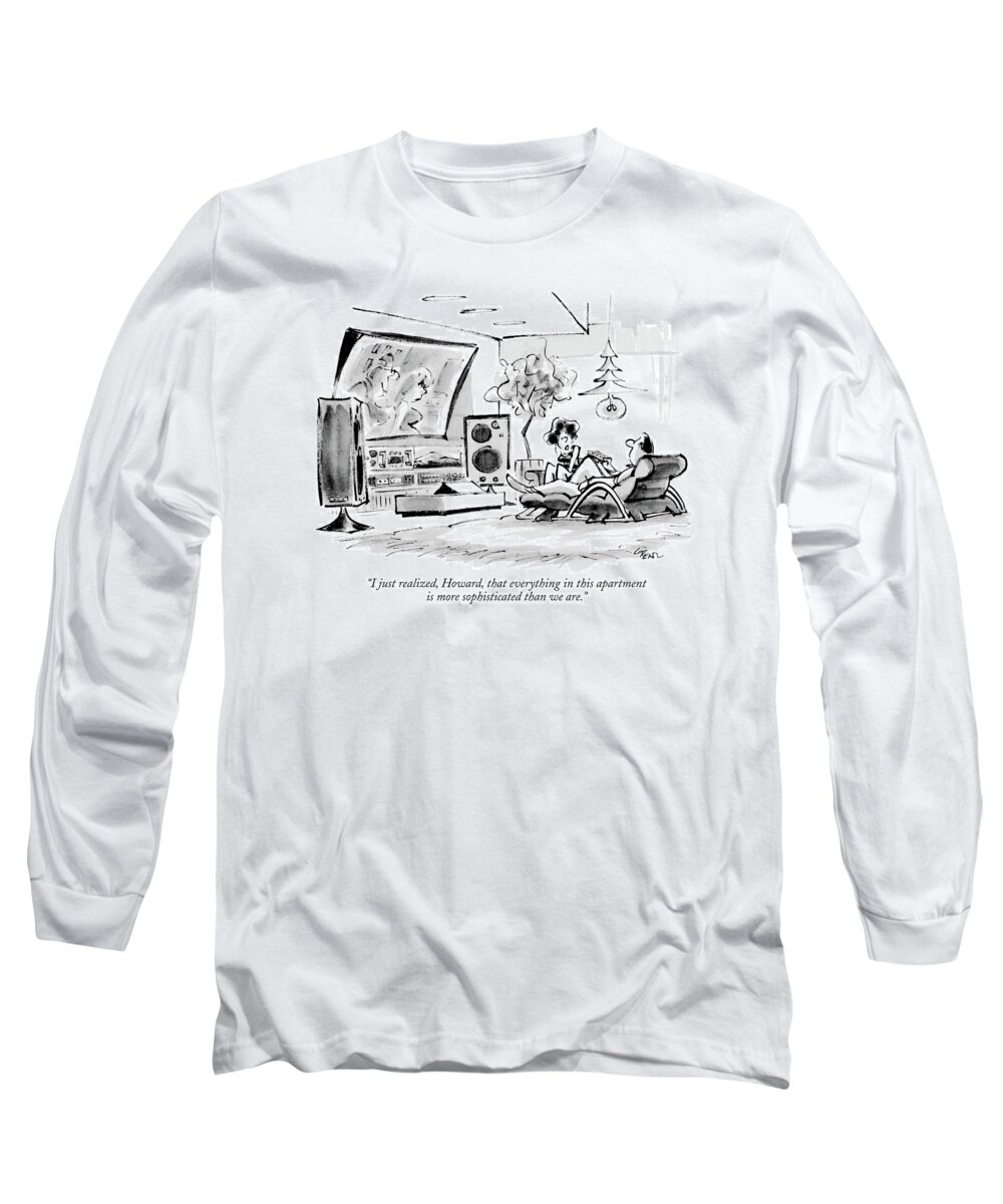 Insecurity Long Sleeve T-Shirt featuring the drawing I Just Realized by Lee Lorenz