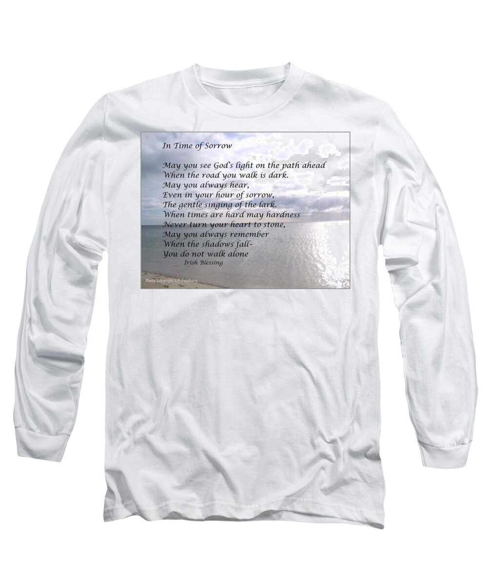 Sympathy Long Sleeve T-Shirt featuring the painting In time of sorrow by Linda Feinberg
