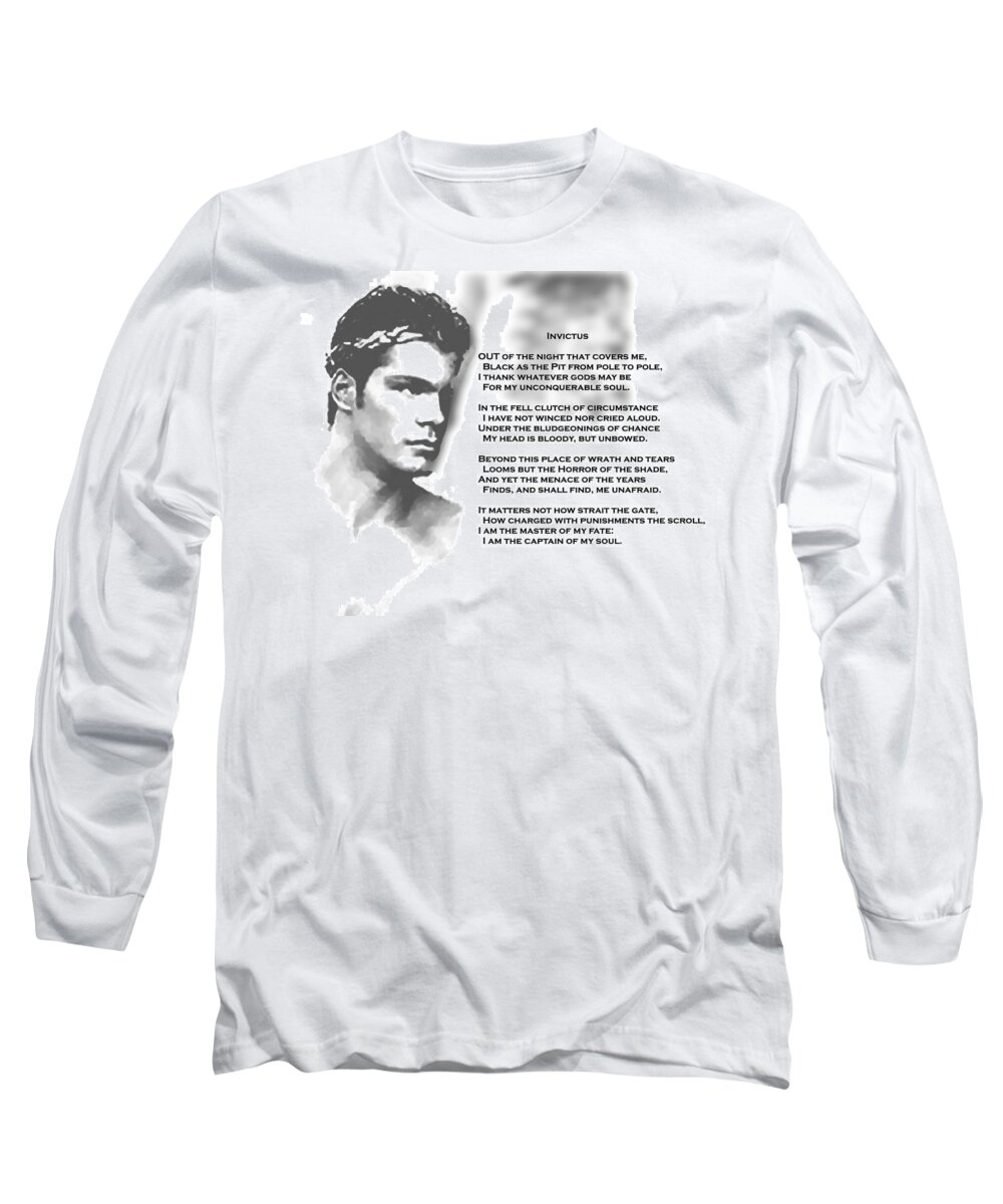 William Ernest Henley Long Sleeve T-Shirt featuring the painting Invictus by Troy Caperton