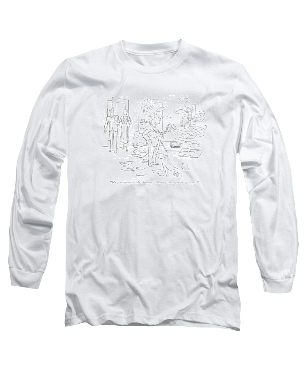 108984 Gpr George Price Long Sleeve T-Shirt featuring the drawing The Sequence of Events by George Price