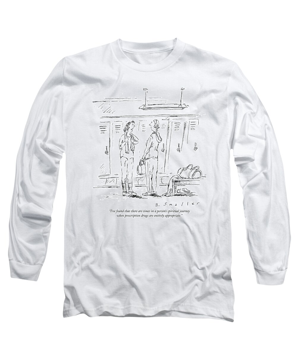 Spiritual Journey Long Sleeve T-Shirt featuring the drawing I've Found That There Are Times In A Person's by Barbara Smaller