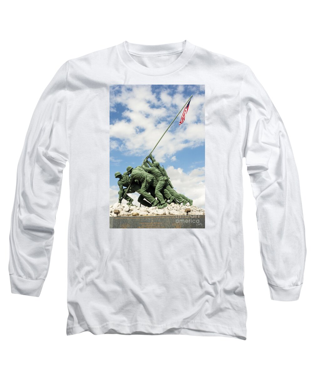 Iwo Jima Monument Long Sleeve T-Shirt featuring the photograph Iwo Jima Monument II by Imagery by Charly
