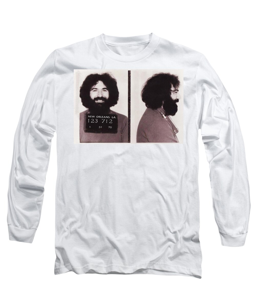 Jerry Garcia Mugshot Long Sleeve T-Shirt by Digital Reproductions - Fine  Art America