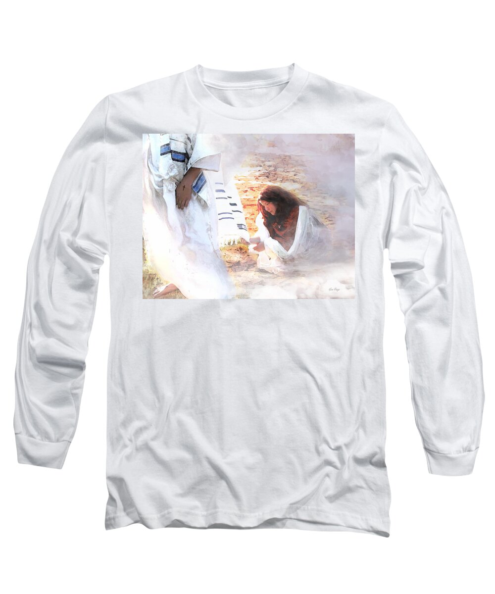 Just One Touch Long Sleeve T-Shirt featuring the digital art Just One Touch by Jennifer Page