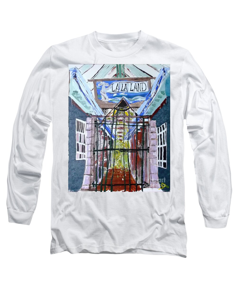 Impasto Long Sleeve T-Shirt featuring the painting La La Land by Leslie Byrne