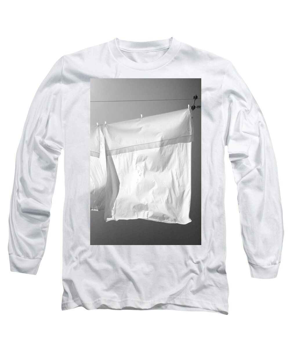 Line Drying Laundry Long Sleeve T-Shirt featuring the photograph Laundry 9 by Allan Morrison