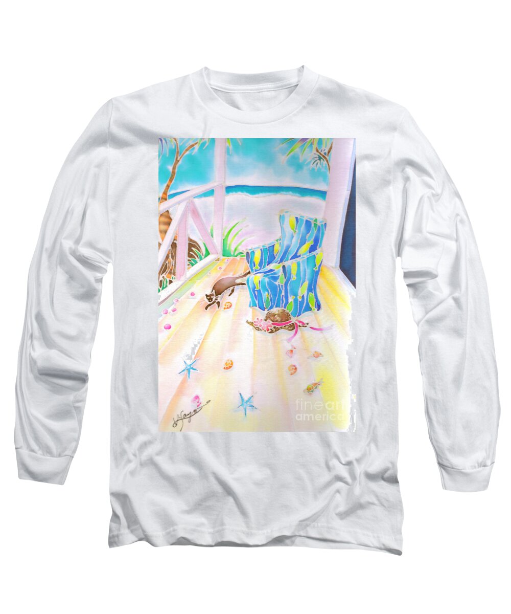 Summer Long Sleeve T-Shirt featuring the painting Lazy afternoon by Hisayo OHTA