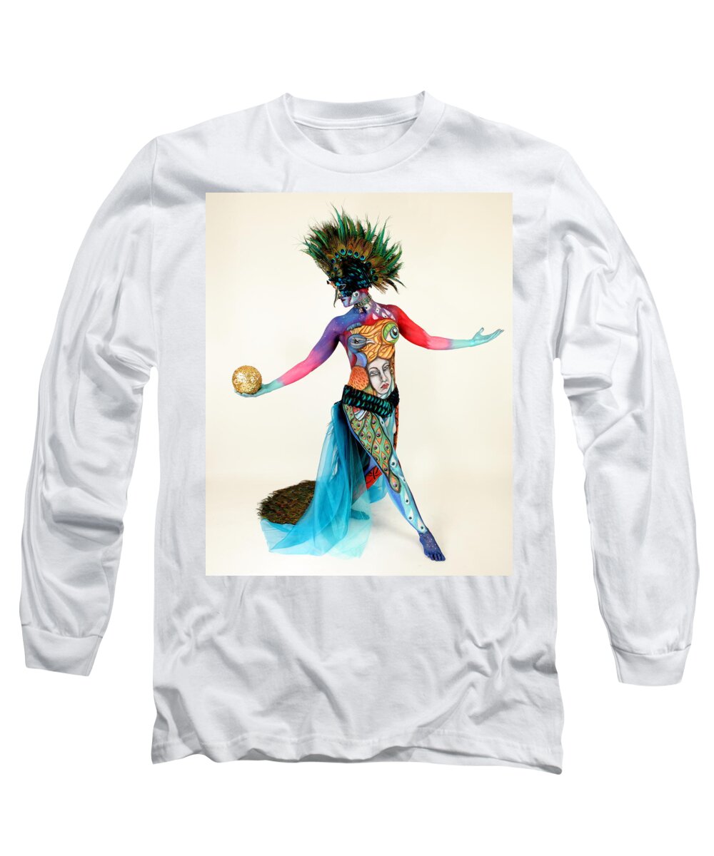 Bodypaint Long Sleeve T-Shirt featuring the photograph Letting Go by Angela Rene Roberts and Cully Firmin