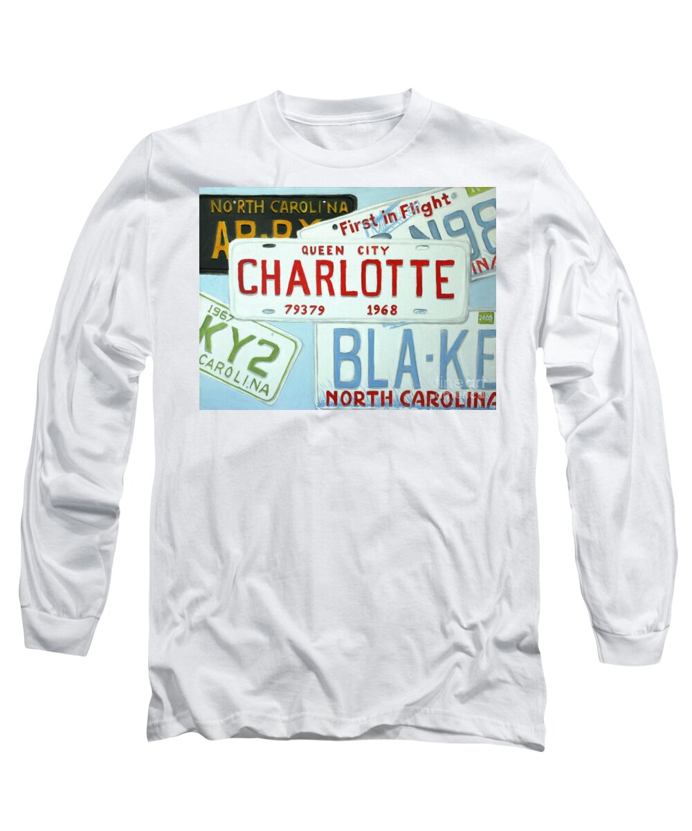 License Long Sleeve T-Shirt featuring the painting License Plates by Stacy C Bottoms