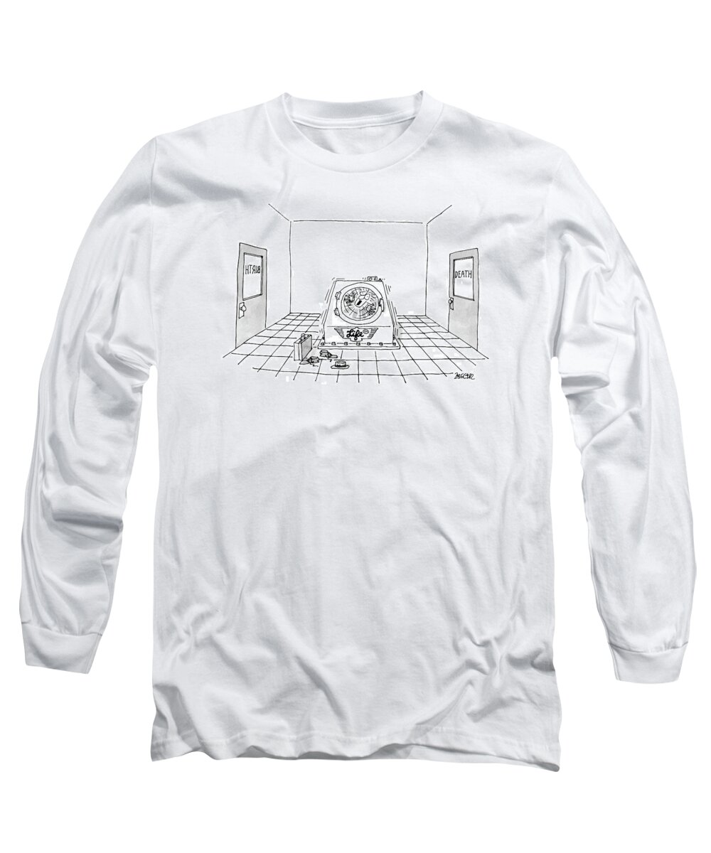 Birth Long Sleeve T-Shirt featuring the drawing 'life Cycle' by Jack Ziegler