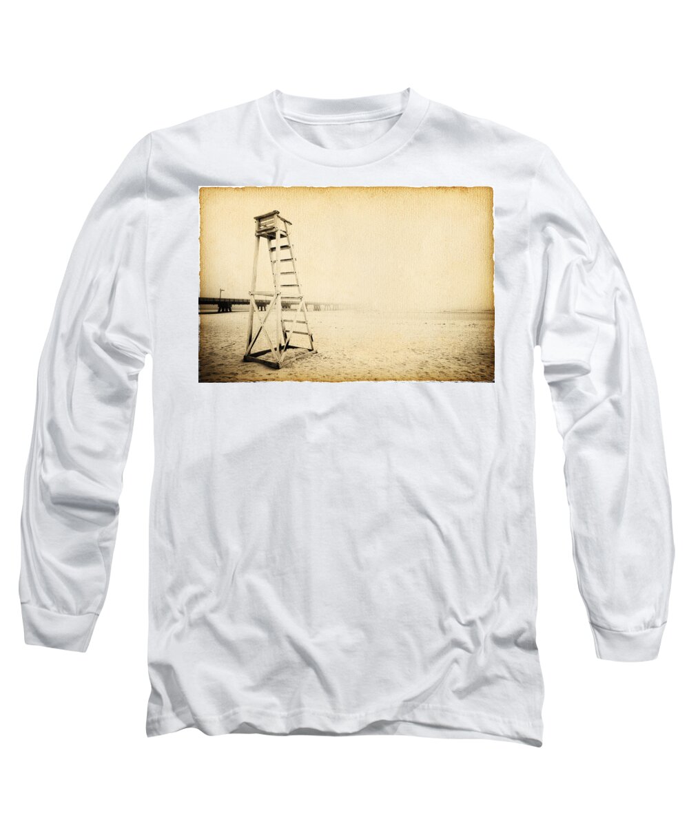 Beach Long Sleeve T-Shirt featuring the photograph Life Guard Tower by Skip Nall