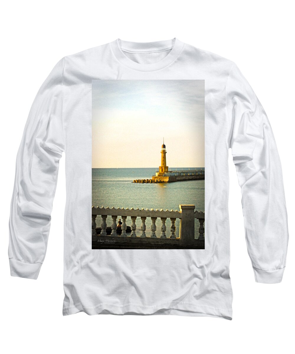 Lighthouse In The Montaza Complex Long Sleeve T-Shirt featuring the photograph Lighthouse - Alexandria Egypt by Mary Machare