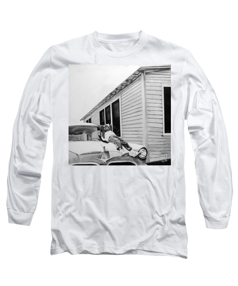 Girl Long Sleeve T-Shirt featuring the painting Little Girl Enjoying the Sun by Michelle Brantley