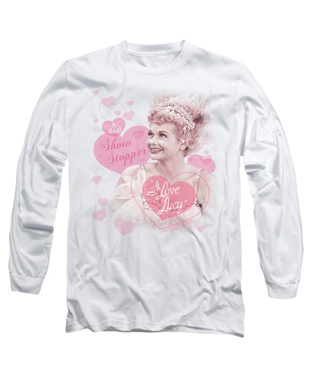 I Love Lucy Long Sleeve T-Shirt featuring the digital art Lucy - Show Stopper by Brand A