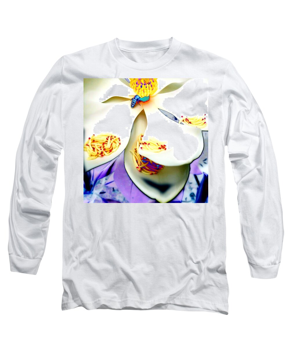 Bee Long Sleeve T-Shirt featuring the photograph Magnolia Bee by John Duplantis