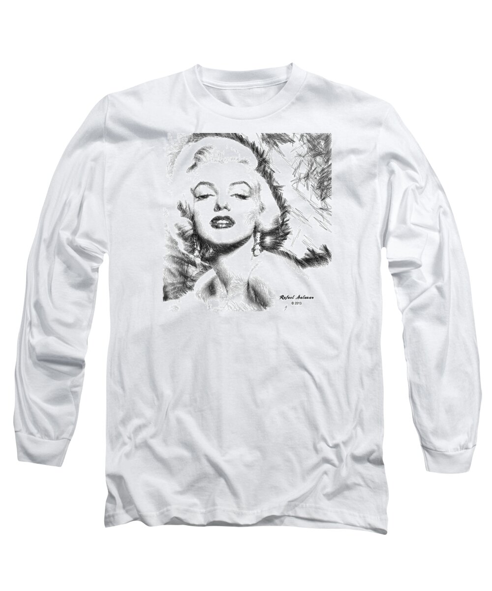 Marilyn Monroe Long Sleeve T-Shirt featuring the digital art Marilyn Monroe - The One and Only by Rafael Salazar