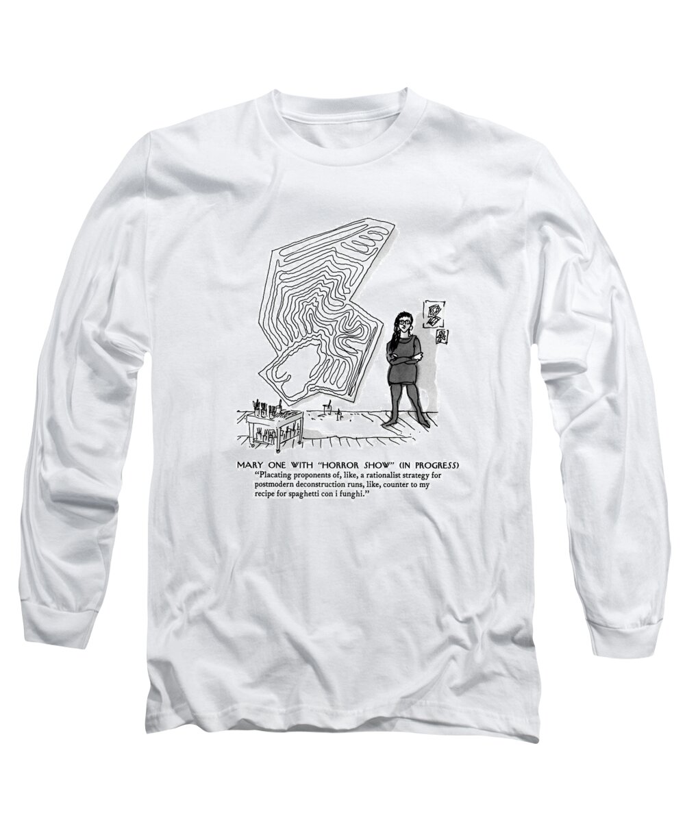 118794 Mcr Michael Crawford Mary One With (in Progress)


 (various Artists Sit Or Stand Beneath Their Paintings Long Sleeve T-Shirt featuring the drawing Mary One With Horror Show In Progress
Placating by Michael Crawford
