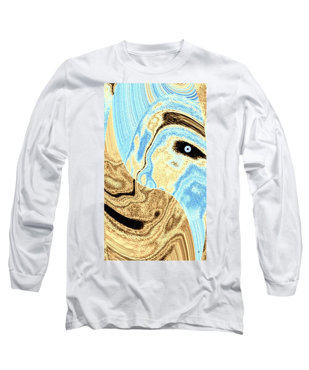 Masked- Man Abstract Long Sleeve T-Shirt featuring the digital art Masked- Man Abstract by Will Borden