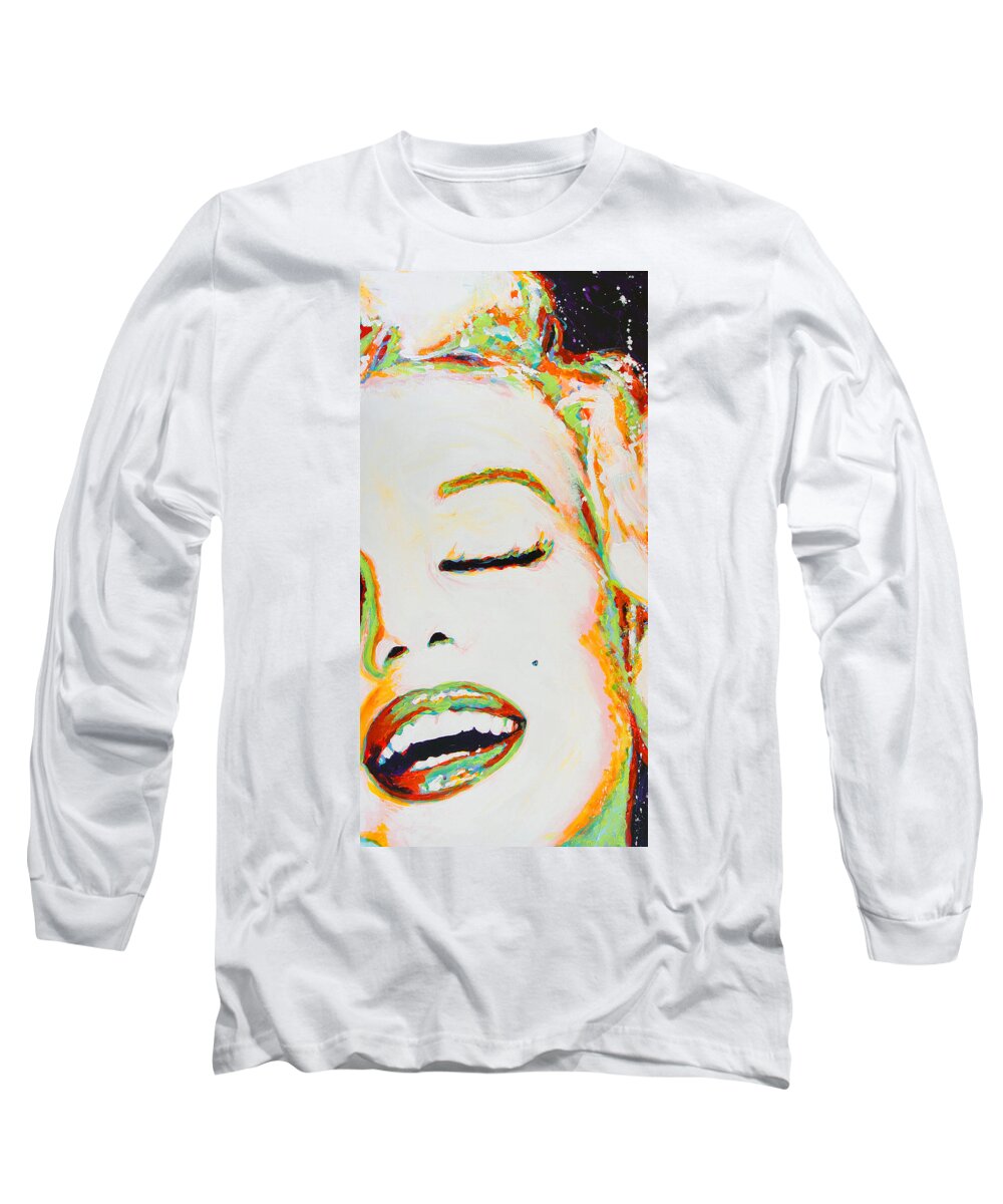 Beauty Long Sleeve T-Shirt featuring the painting Miss Marilyn by Steve Gamba