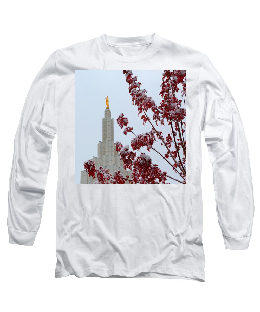 Temple Long Sleeve T-Shirt featuring the photograph Moroni by David Andersen