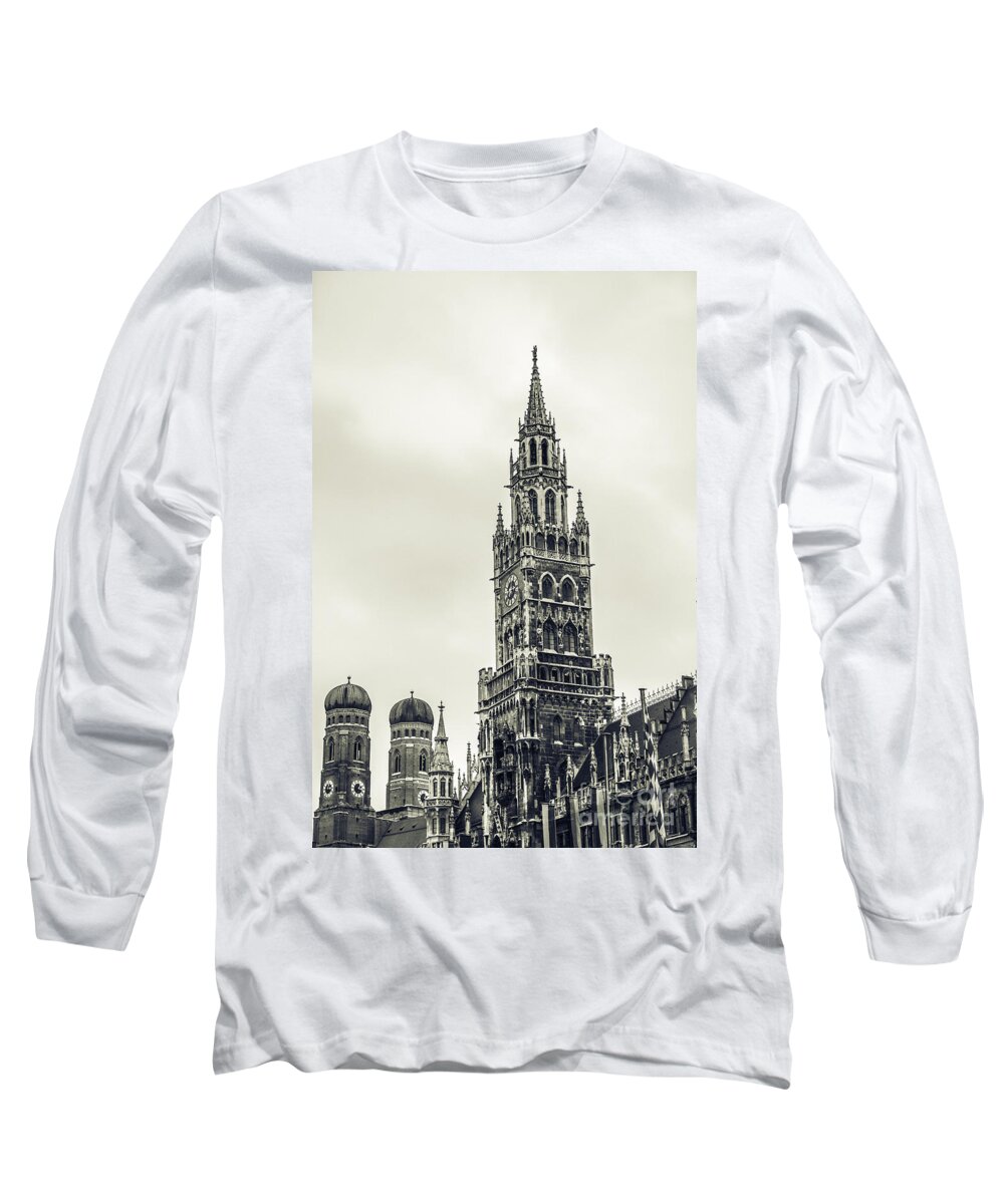 Marienplatz Long Sleeve T-Shirt featuring the photograph Munich - ancient by Hannes Cmarits
