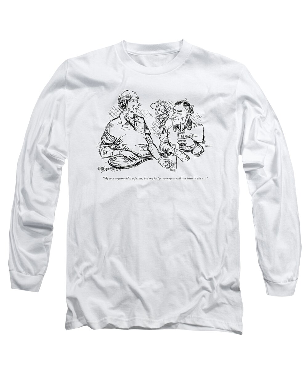 Sugar Daddies Long Sleeve T-Shirt featuring the drawing My Seven-year-old Is A Prince by William Hamilton