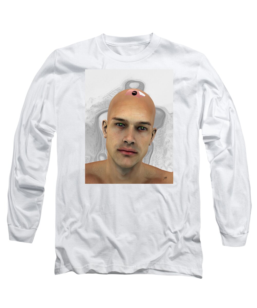 Synthetic Long Sleeve T-Shirt featuring the digital art New model of Adam by Quim Abella