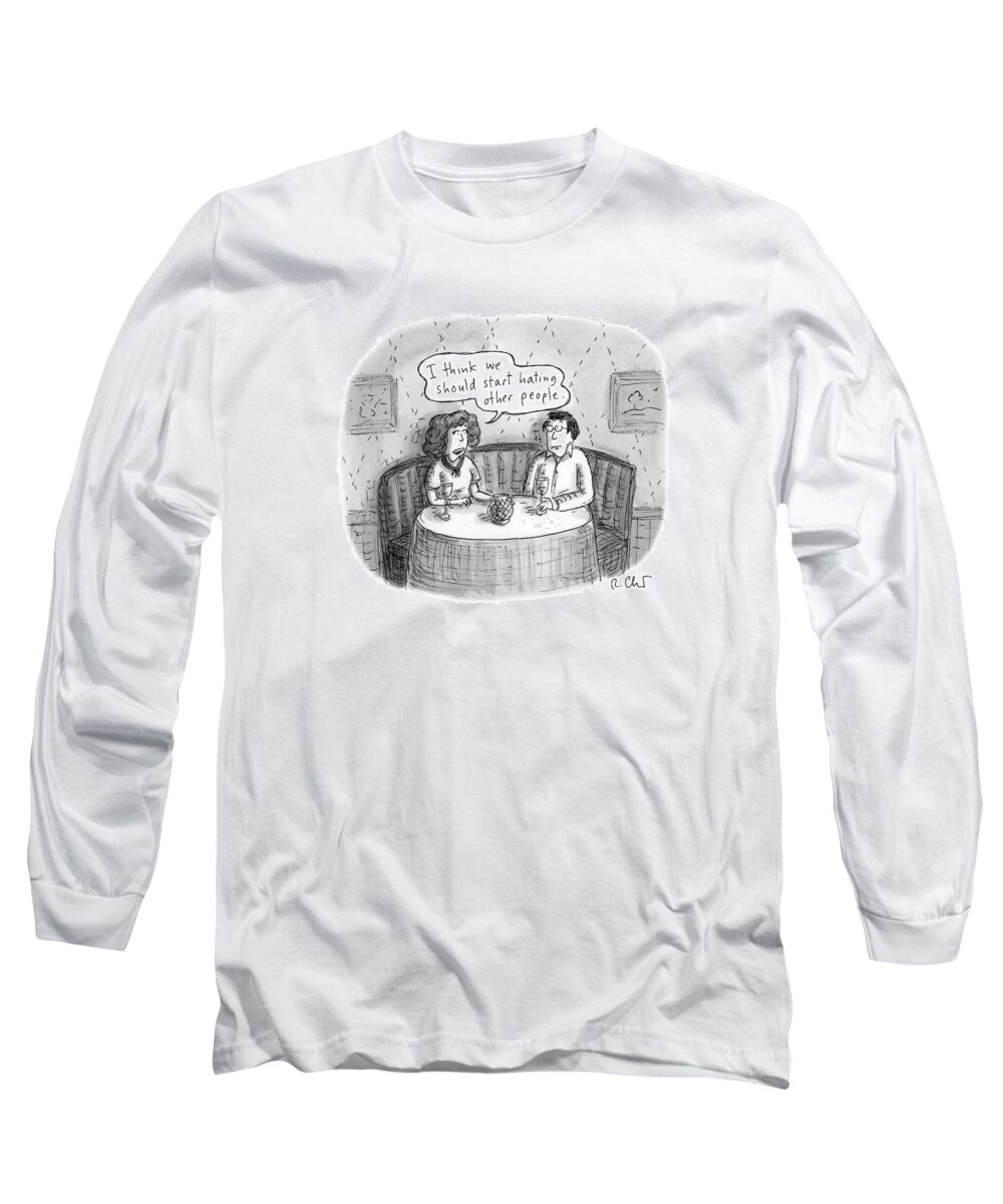 Dating Other People Long Sleeve T-Shirt featuring the drawing New Yorker April 24th, 2017 by Roz Chast