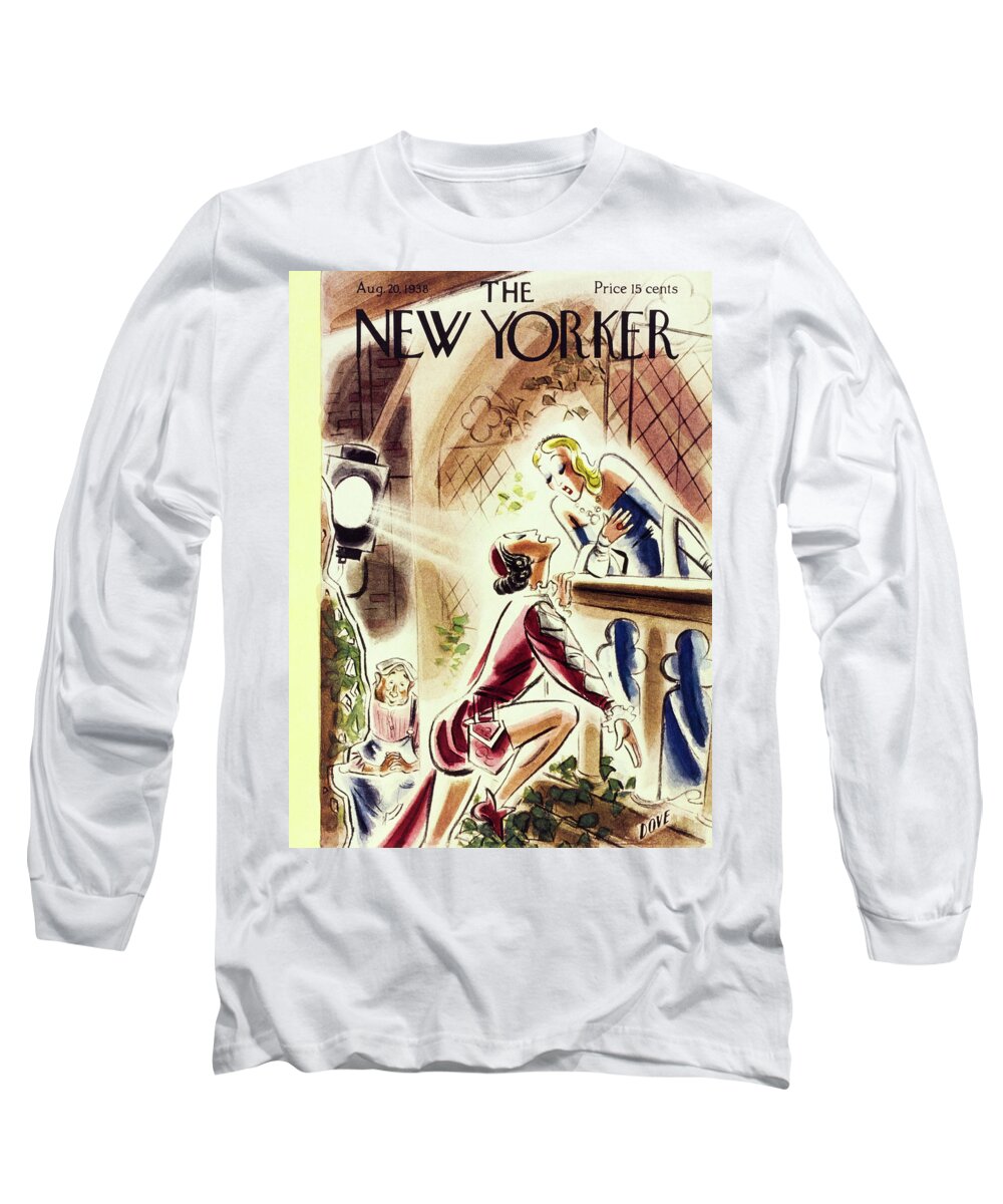 Theater Long Sleeve T-Shirt featuring the painting New Yorker August 20 1938 by Leonard Dove