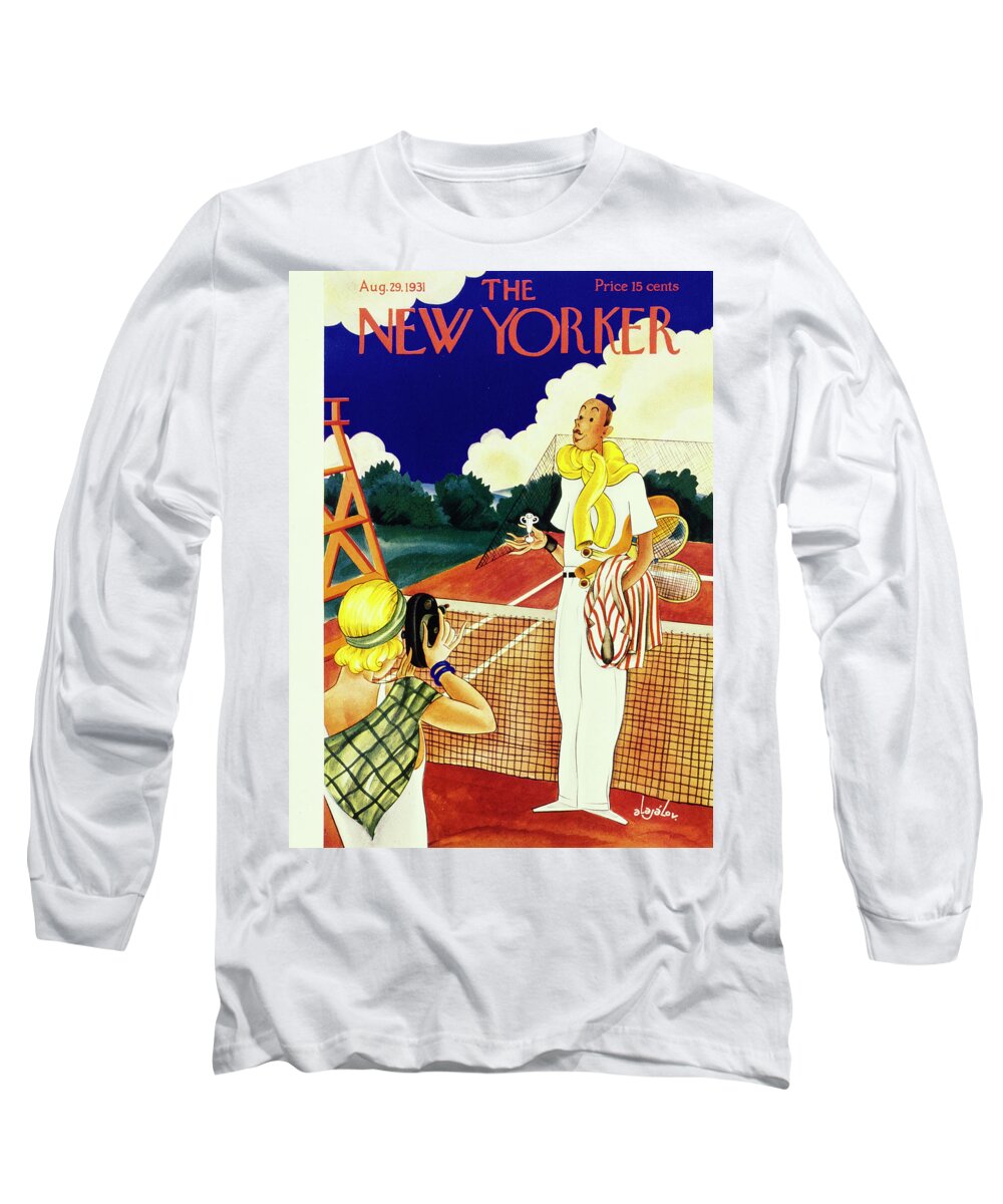 Illustration Long Sleeve T-Shirt featuring the painting New Yorker August 29 1931 by Constantin Alajalov