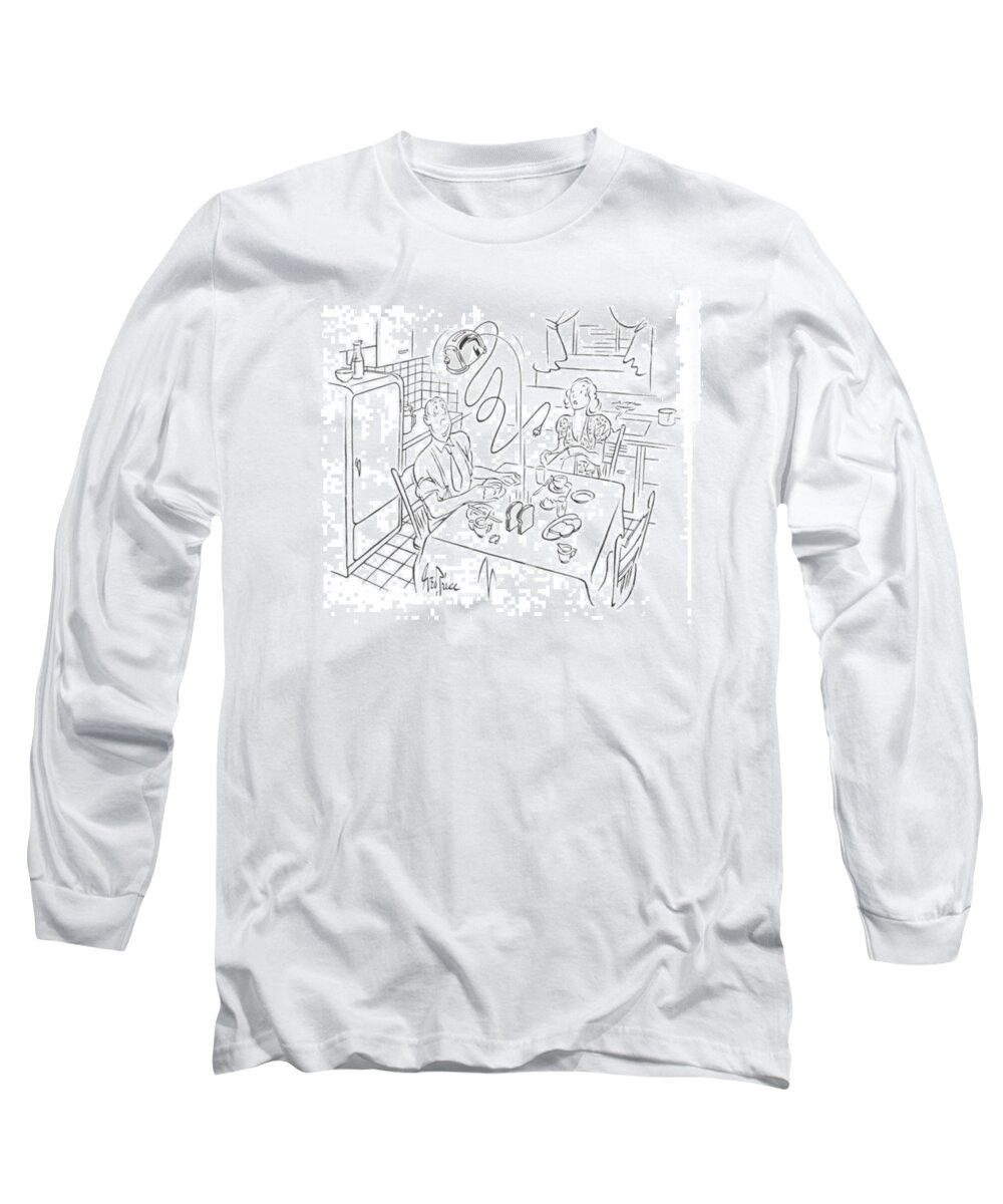 109824 Gpr George Price Long Sleeve T-Shirt featuring the drawing New Yorker August 5th, 1939 by George Price