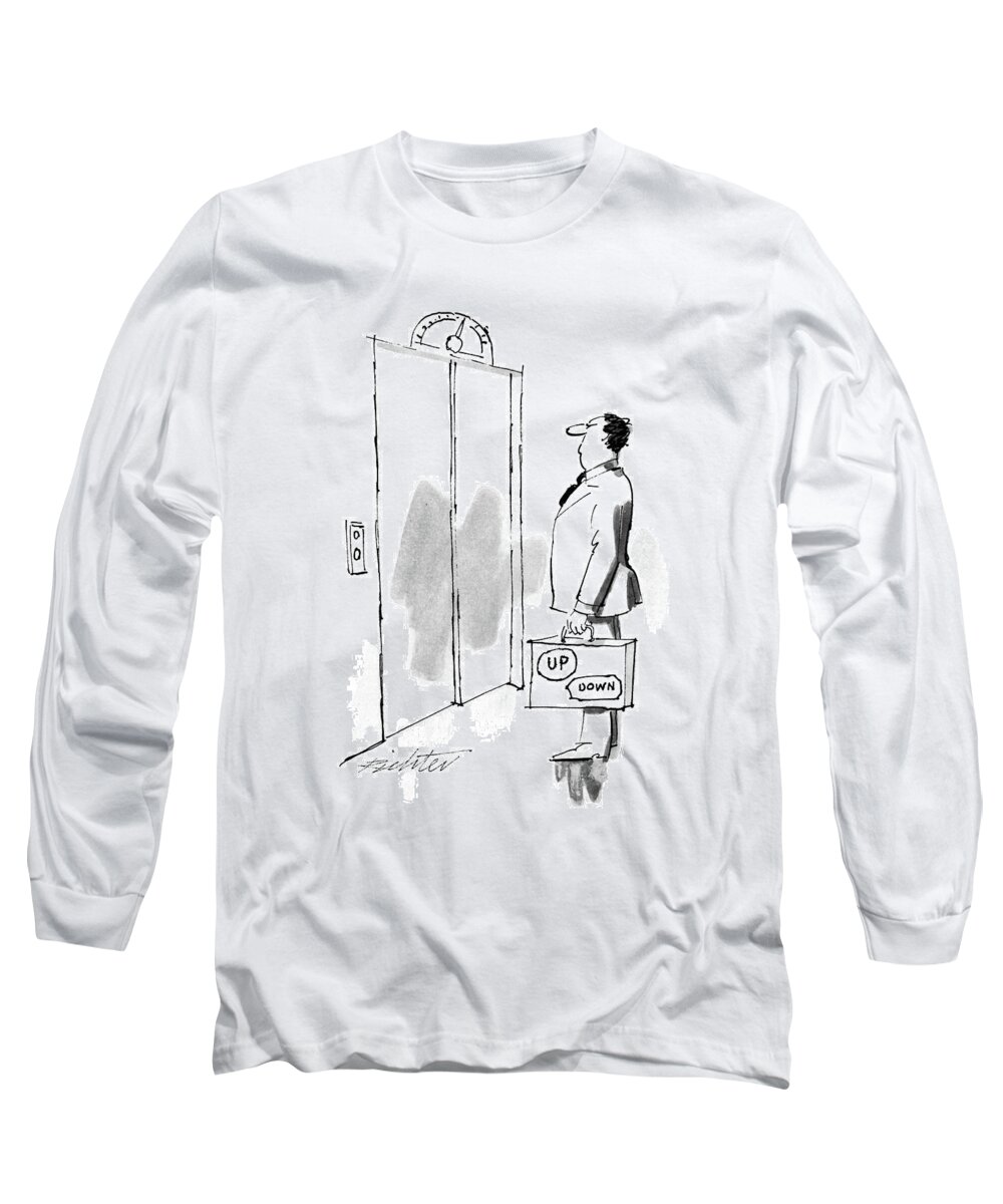 Travel Long Sleeve T-Shirt featuring the drawing New Yorker December 1st, 1986 by Mischa Richter