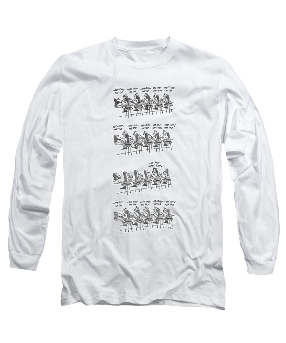 (within A Group Of Shoemaking Elves Long Sleeve T-Shirt featuring the drawing New Yorker December 6th, 1976 by Lee Lorenz