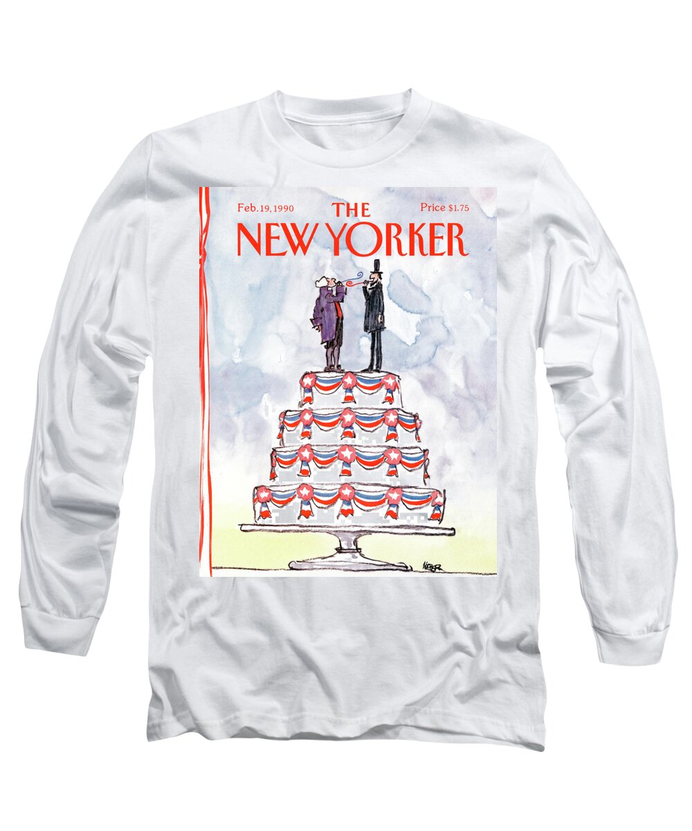 Presidents Long Sleeve T-Shirt featuring the painting New Yorker February 19th, 1990 by Robert Weber