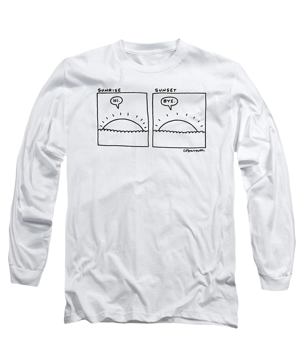 Nature Long Sleeve T-Shirt featuring the drawing New Yorker February 23rd, 1987 by Charles Barsotti