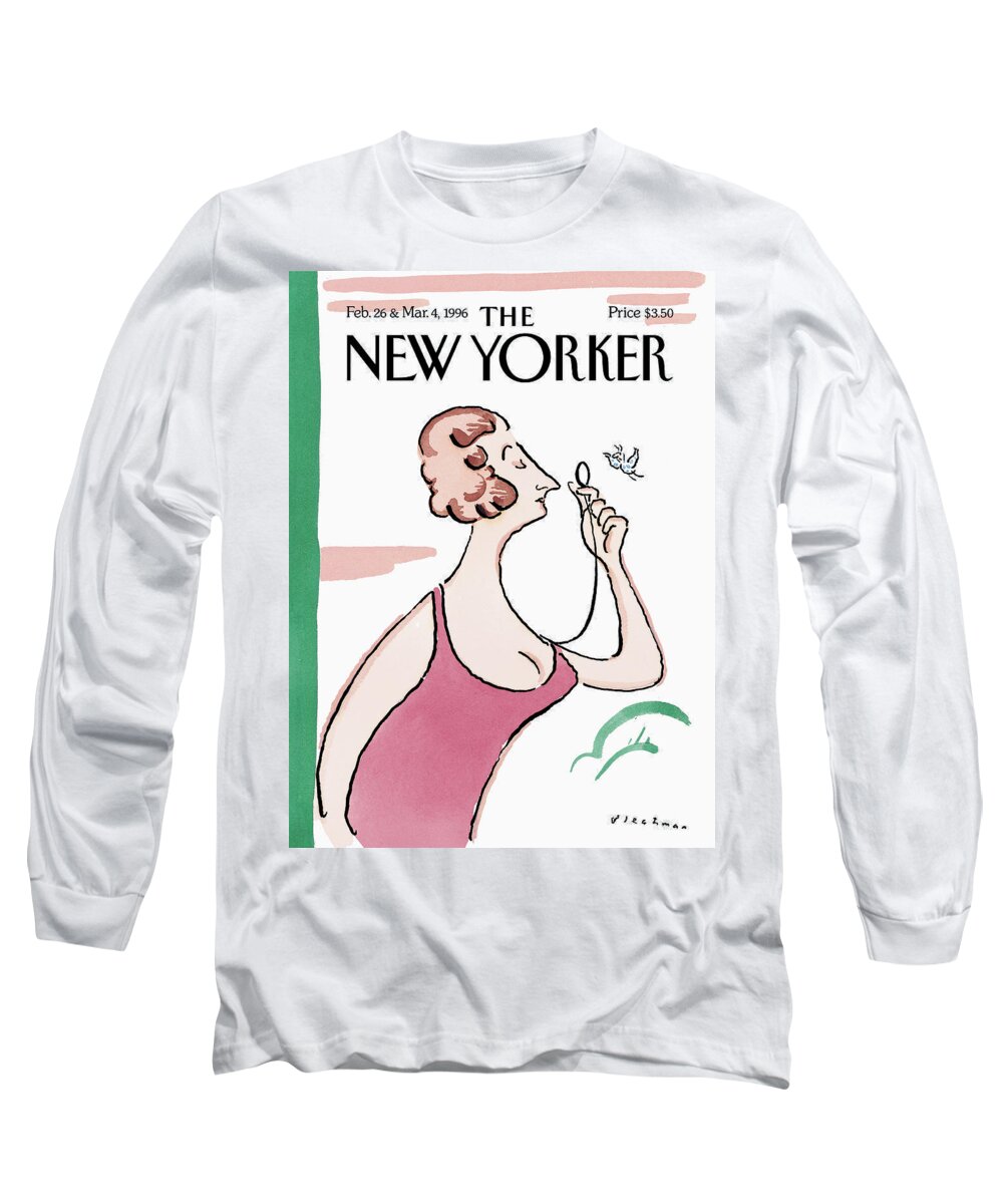 Eustacia Tilley Long Sleeve T-Shirt featuring the painting New Yorker February 26th, 1996 by RO Blechman