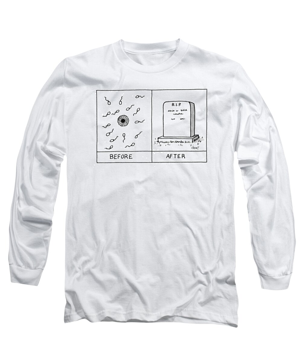 Two Frames Long Sleeve T-Shirt featuring the drawing New Yorker February 8th, 1993 by Tom Cheney