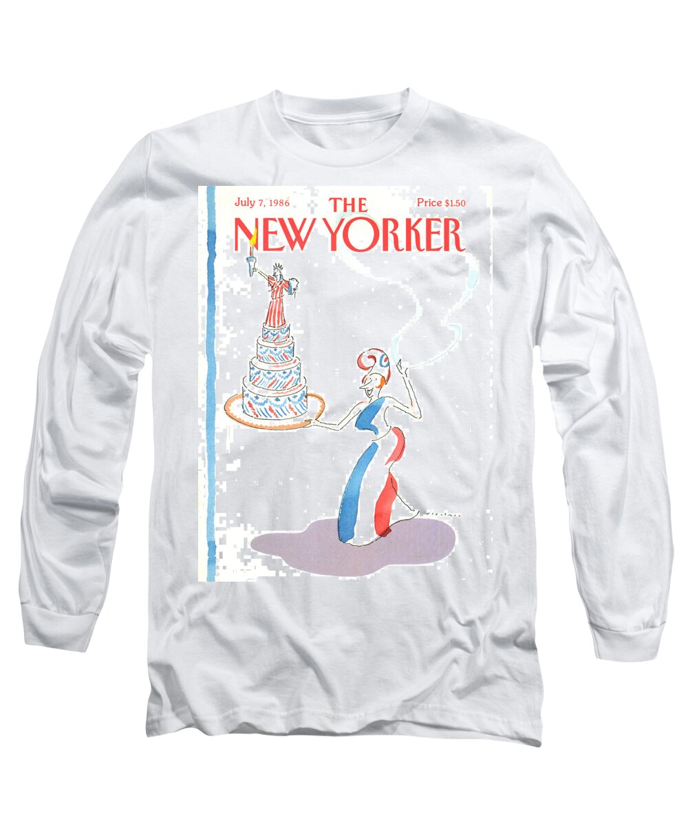 Government Long Sleeve T-Shirt featuring the painting New Yorker July 7th, 1986 by RO Blechman