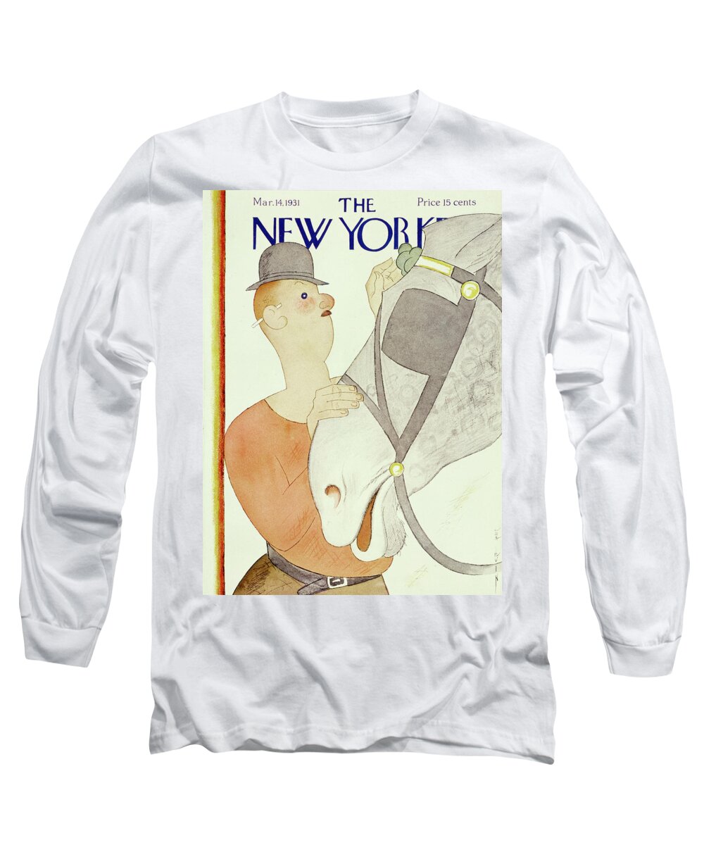 Illustration Long Sleeve T-Shirt featuring the painting New Yorker March 14 1931 by Rea Irvin