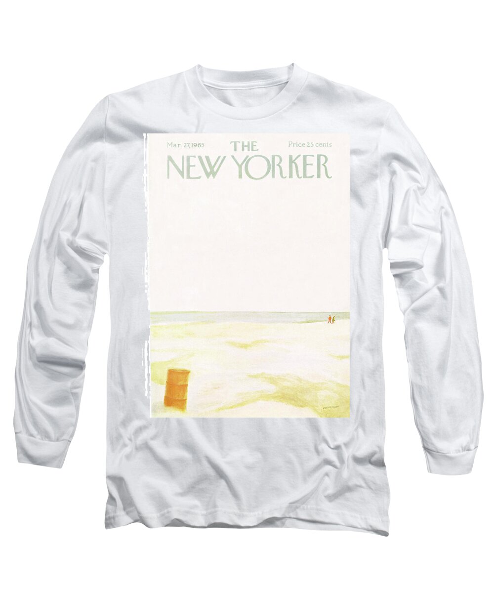 Sea Long Sleeve T-Shirt featuring the painting New Yorker March 27th, 1965 by James Stevenson