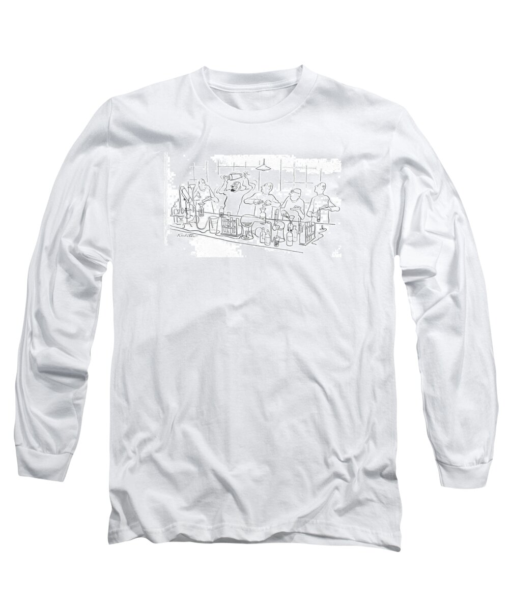 112663 Mri Mischa Richter  Long Sleeve T-Shirt featuring the drawing New Yorker May 29th, 1943 by Mischa Richter