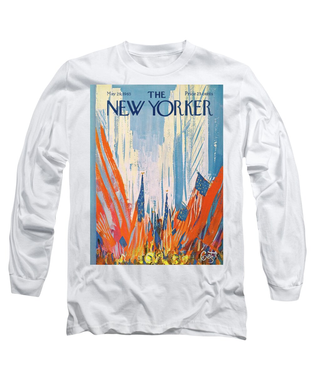 Urban Long Sleeve T-Shirt featuring the painting New Yorker May 29th, 1965 by Arthur Getz