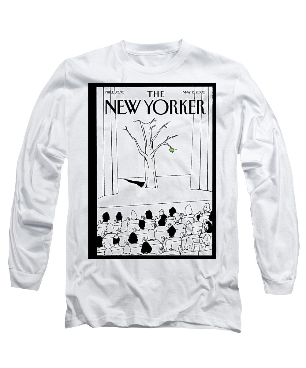 Nature Long Sleeve T-Shirt featuring the painting Bravo, Spring by Bruce Eric Kaplan